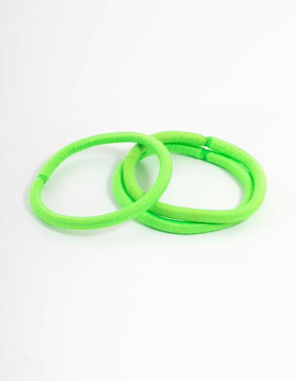 Green Fabric Classic Hair Tie Pack