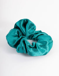 Teal Fabric Satin Scrunchie - link has visual effect only