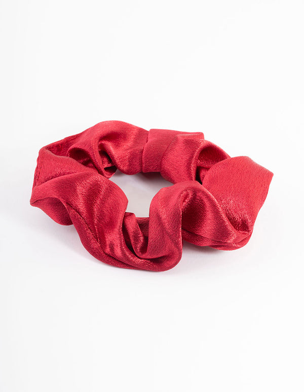 Maroon Fabric Satin Scrunchie