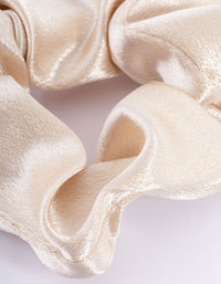 Cream Fabric Satin Scrunchie - link has visual effect only