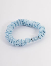 Blue Fabric Clamp Thin Scrunchie - link has visual effect only