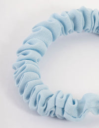 Blue Fabric Clamp Thin Scrunchie - link has visual effect only