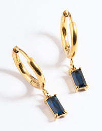 Gold Plated Square Cubic Zirconia Hoop Earrings - link has visual effect only