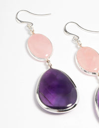 Silver Plated Statement Oval Drop Earrings - link has visual effect only