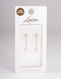 Gold Sterling Plated Thread Heart Earrings - link has visual effect only