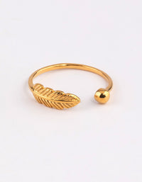 Gold Sterling Plated Leaf Wrap Ring - link has visual effect only