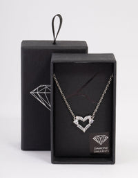 Silver Stone Heart Pendant Necklace - link has visual effect only