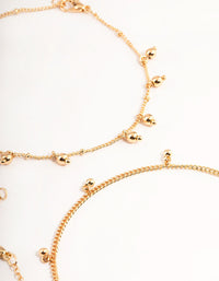 Gold Four Layer Ball Drop Anklet - link has visual effect only