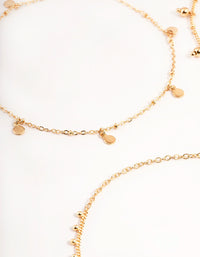 Gold Four Layer Ball Drop Anklet - link has visual effect only