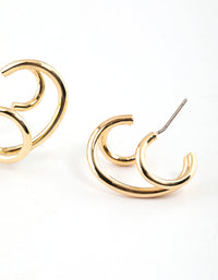 Gold Plated Hoop Layer Cuff Earrings - link has visual effect only