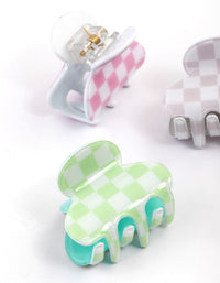 Checkered Mini Hair Claw Clips 4-Pack - link has visual effect only