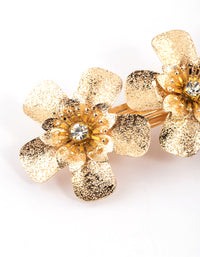 Gold Diamante Flower Hair Clips - link has visual effect only