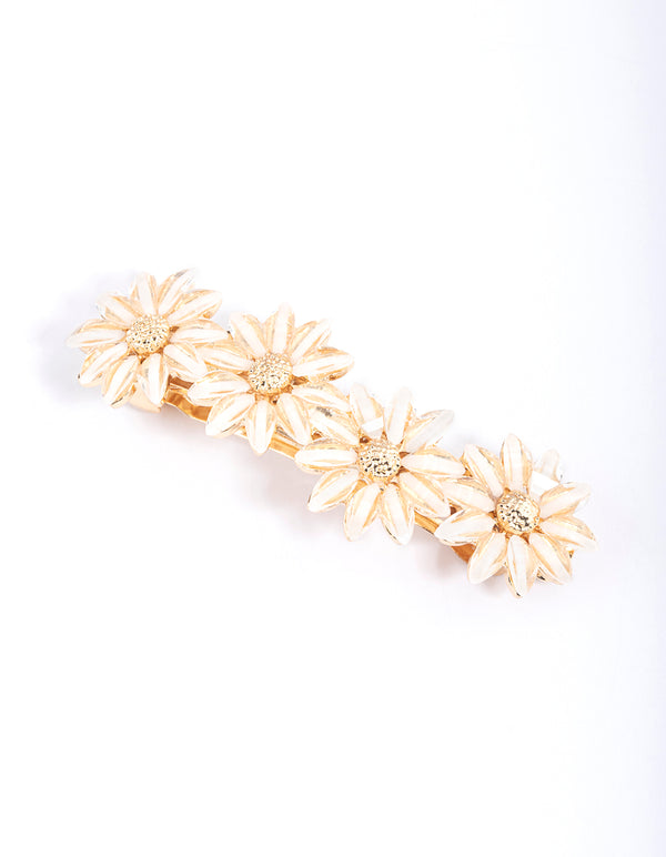 Gold Daisy Flower Clip