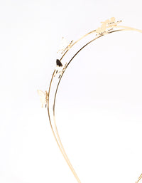 Gold Double Row Dainty Butterfly Headband - link has visual effect only