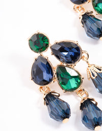 Navy Mixed Stone Fancy Drop Earrings - link has visual effect only