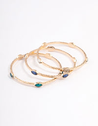 Gold Hammered Stone Bracelet Pack - link has visual effect only