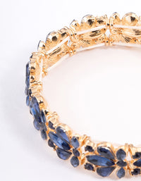 Gold Mixed Diamante Tear Drop Blue Stone Bracelet - link has visual effect only