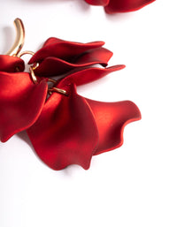 Red Coated Petal Huggie Earrings - link has visual effect only