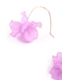 Rose Gold Mini Frosted Flower Drop Earrings - link has visual effect only