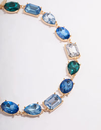 Gold Large Chunky Mix Stone Necklace - link has visual effect only