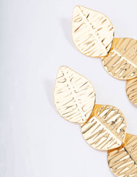 Gold Plated Brass Quad Leaf Drop Earrings - link has visual effect only