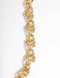 Gold Plated Brass Chain Link Necklace - link has visual effect only