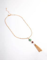 Gold Long Tassel Necklace - link has visual effect only