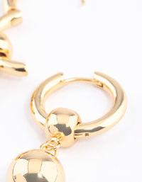 Gold Plated Brass Ball Drop Huggie Earrings - link has visual effect only