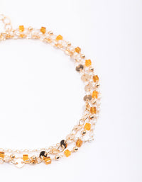 Gold Bead & Pearl Layered Anklet - link has visual effect only