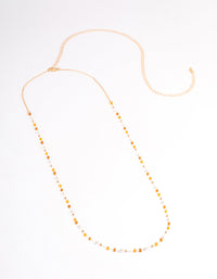 Gold & Orange Beaded Waist Chain - link has visual effect only