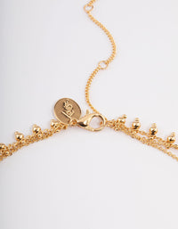 Gold Plated Diamante Ball Chain Triple Layer Necklace - link has visual effect only