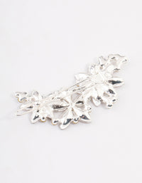 Silver Crystal & Diamante Flower Hair Clips - link has visual effect only