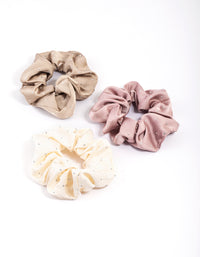 Fabric Diamante Stone Scrunchie Pack - link has visual effect only