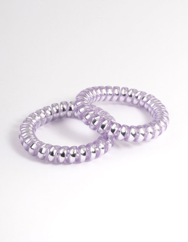 Lilac Plastic Hair Spirals Pack