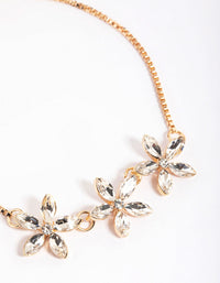 Gold Triple Flower Toggle Bracelet - link has visual effect only