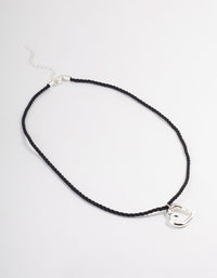 Silver Twist Cord Heart Necklace - link has visual effect only