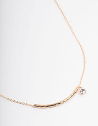 Gold Curve Bar & Diamante Necklace - link has visual effect only