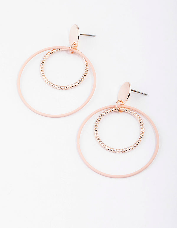 Blush Large Open Circle Drop Earrings