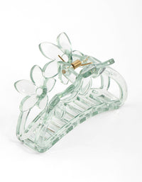 Mint Flower Claw Clip 9cm - link has visual effect only