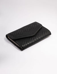 Black Quilted Faux Leather Jewellery Travel Case - link has visual effect only