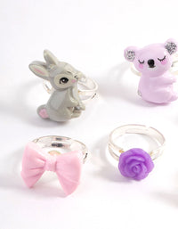 Kids Silver Koala Cat Mega Ring 6-Pack - link has visual effect only