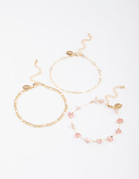 Gold Quartz Multi Anklet Pack - link has visual effect only