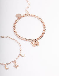 Rose Gold Pearl Celestial Butterfly Bracelet - link has visual effect only