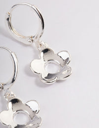 Silver '90s Flower Mini Hoop Earrings - link has visual effect only