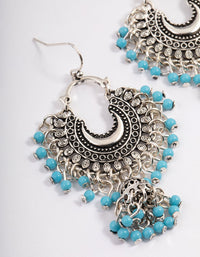 Antique Silver Mini Bead Drop Earrings - link has visual effect only