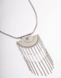 Silver Boho Chain Fringe Necklace - link has visual effect only