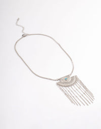 Silver Boho Chain Fringe Necklace - link has visual effect only