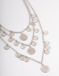 Antique Silver Multi Jingle Row Necklace - link has visual effect only