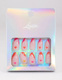 Bright Plastic Multi Heart Press On Nails - link has visual effect only