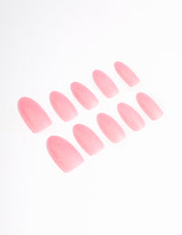 Plastic Pink Press On Nails - link has visual effect only